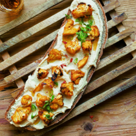 Hummus And Cauliflower Tartines Recipe