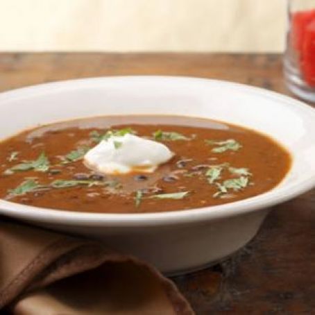 BEAN*****Citrus-Scented Black Bean Soup with Chipotle Cream (MF/MP)