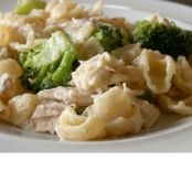 Skillet Chicken, Broccoli, Ziti, and Asiago Cheese