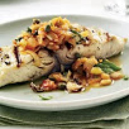 Grilled Fish with Artichoke Caponata