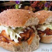 Shredded BBQ Chicken Sliders with Creamy Cole Slaw