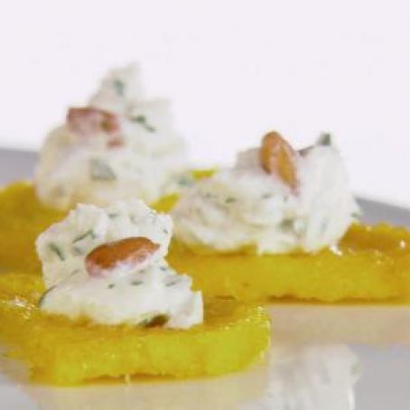 Polenta Half-Moons with Whipped Goat Cheese