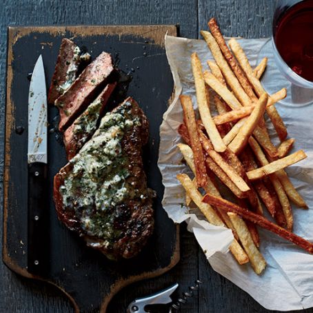 Strip Steak Frites with Béarnaise Butter