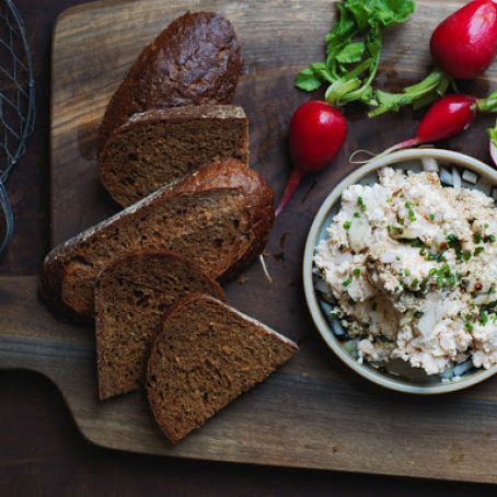 Farmers' Cheese with Onion and Pumpkin Seed Oil