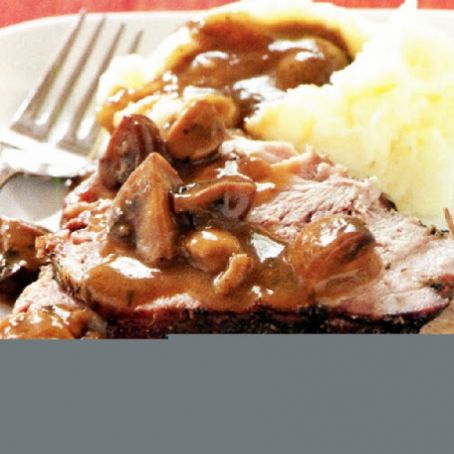 Pork, Sunday Pork Roast with Mushroom Gravy
