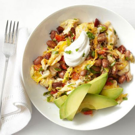 Mexican Eggs With Chorizo and Beans