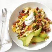 Mexican Eggs With Chorizo and Beans