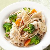 Veggie and Fish Noodle Bowl