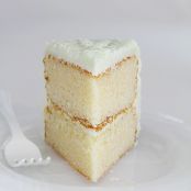 Fluffy Vanilla Cake with Whipped Vanilla Bean Frosting