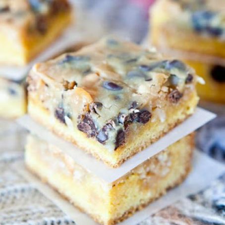 Coconut Peanut Butter Magic Cake Bars
