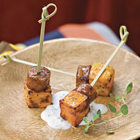 Sweet Potato Squares With Lemon-Garlic Mayonnaise