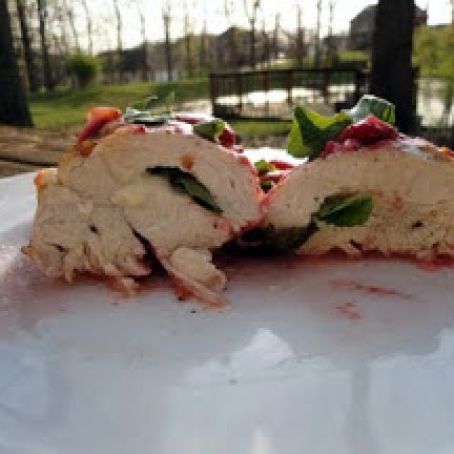 Parmesan Stuffed Chicken with Strawberries