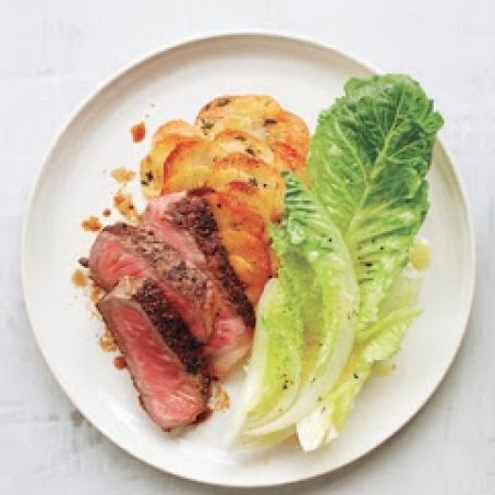 Strip Steak with Crispy Gratin-Style Potatoes