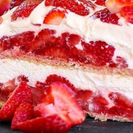 Strawberry Shortcake No-Bake Ice Box Cake