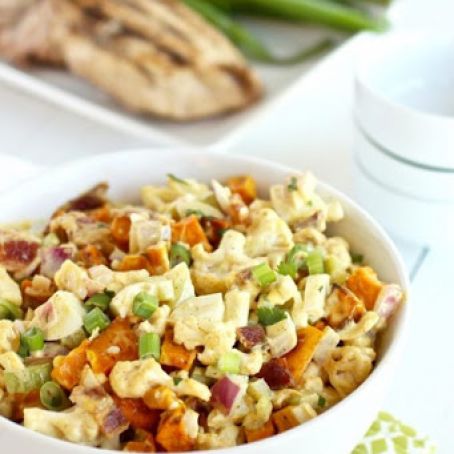 Cauliflower Sweet Potato Salad with Bacon~Whole 30