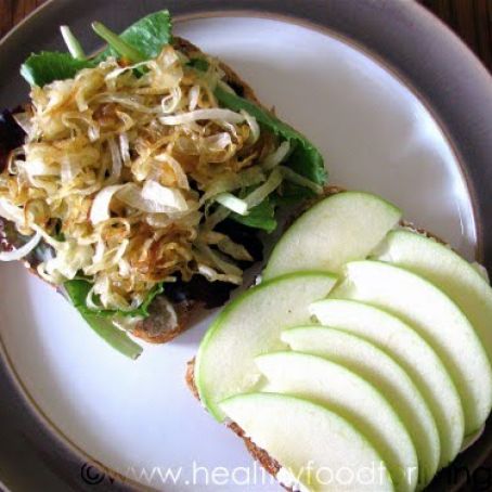 Goat Cheese, Brie, and Caramelized Onion Sandwich with Apples