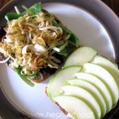 Goat Cheese, Brie, and Caramelized Onion Sandwich with Apples