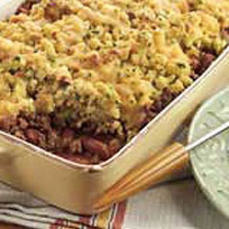 Chili Beef Stuffing Bake