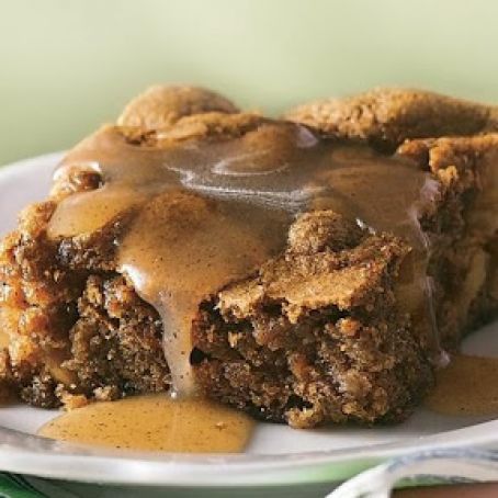 Apple Pudding Cake with Cinnamon-Butter Sauce