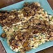 Lemon and Rosemary Marinated Grilled Chicken with Couscous and Sauteed Balsamic Cremini Mushrooms