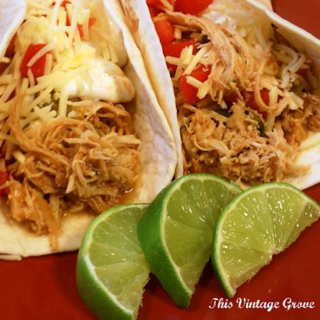Cilantro Lime Chicken Tacos (Crockpot Style)