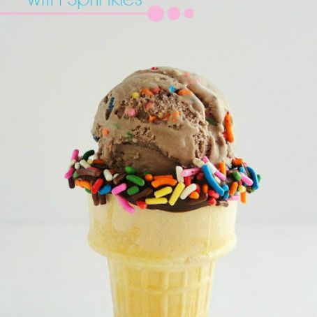 Chocolate Cake Batter Ice Cream with Sprinkles