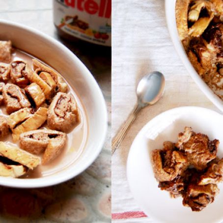 Nutella chocolate bread pudding