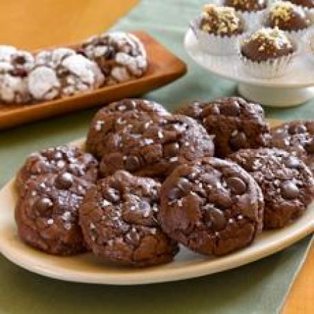 Chocolate Truffle Cookies with Sea Salt
