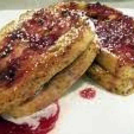 Pumpkin French Toast Stuffed with Blackberry-Caramel Mascarpone