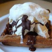 Belgian Chocolate Ice Cream Sundae Waffles