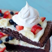 Fruity Brownie Dessert Pizza