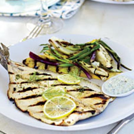 Grilled Trout with Lemon-Caper Mayonnaise