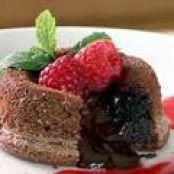 Molten Chocolate Cakes with Raspberry Sauce