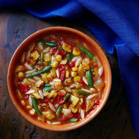 Indian Summer Corn, Tomato & Green Bean Minestrone