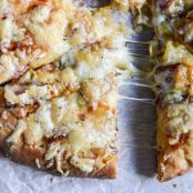 Caramelized Onion, Gruyere + Pepper Bacon Whole Wheat Pizza