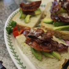 Bacon Avocado Toast with Maple Syrup Drizzle