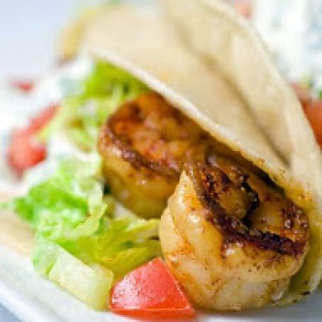 Shrimp Tacos with Cilantro-Lime Sour Cream