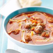 Italian Meatball and Egg Noodle Soup