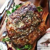 Easy Rib Roast with Roasted Garlic and Herbs