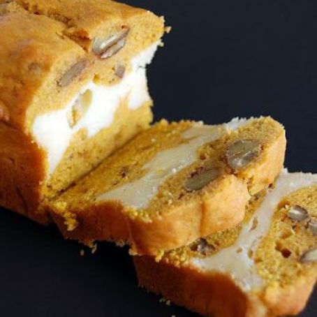 Pumpkin Spice Bread with Maple Cheesecake Layer