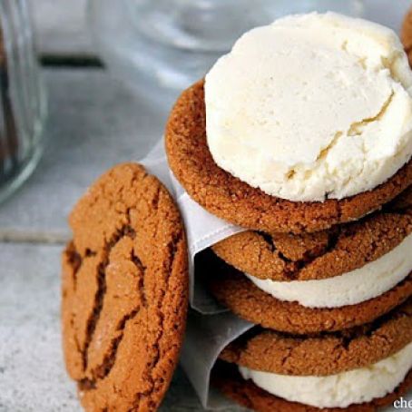 Ginger Snap & Ricotta Lemon Cardamom Ice Cream Sandwiches