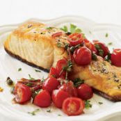 Pan-Roasted Salmon with Tomato Vinaigrette