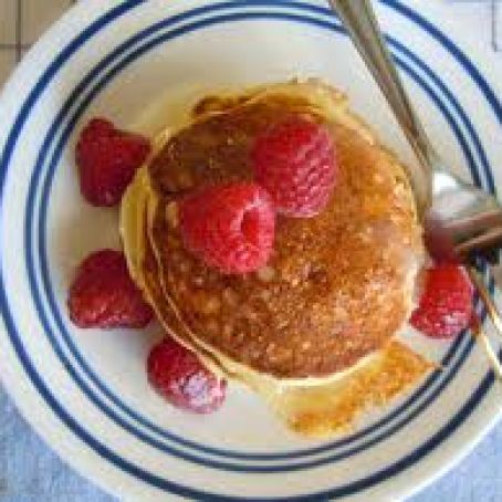 Ricotta Souffle Pancakes with Raspberries