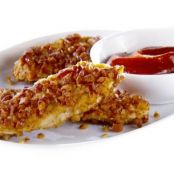 Pretzel-Crusted Chicken Fingers with Curry Ketchup