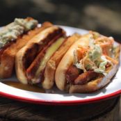 Split Hot Dogs with Butter-Toasted Buns and Homemade Toppings