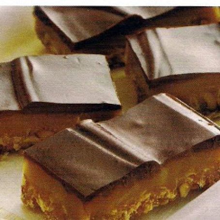 Chocolate Truffle Topped Caramel Bars