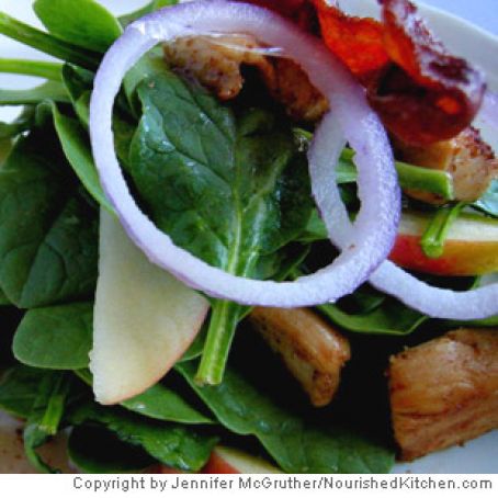 Wilted Spinach Salad With Chicken and Honey Mustard Dressing