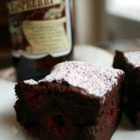 Raspberry Beer Brownies