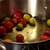 Tagliatelle with Rock Shrimp, Corn and Burst Cherry Tomatoes