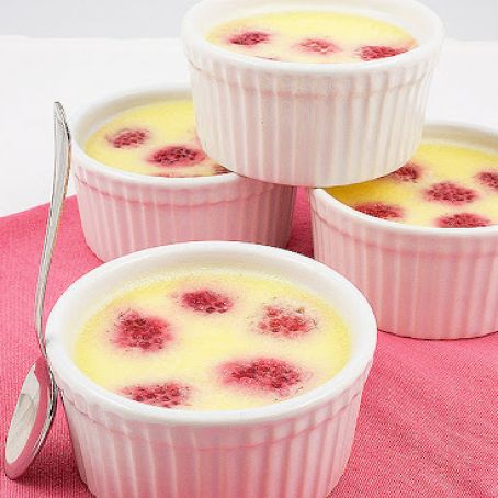 Baked Grand Marnier and Raspberry-Vanilla Custard Cups